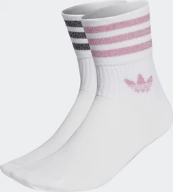 adidas Mid-Cut Glitter Crew Socken white/bliss pink/black, 2 Paare (Damen)
