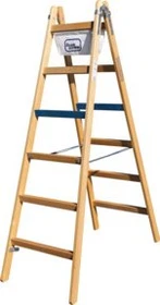 Iller Leiter Ergo Plus Professional Holz-Breitsprosse 2-tlg. Stehleiter, 2x 6 Stufen