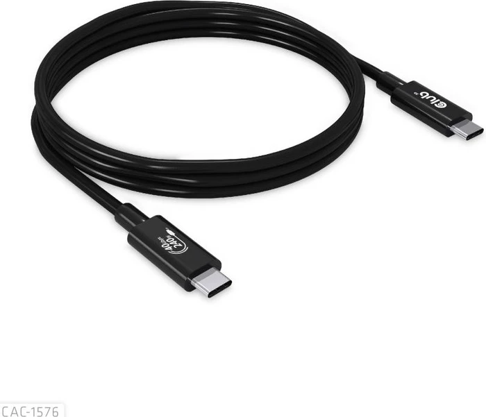 Club 3D USB-C Kabel, USB4 Gen3x2, 40Gb/s, 8K60Hz, 240W PD EPR, USB-C Stecker auf USB-C Stecker, 1m