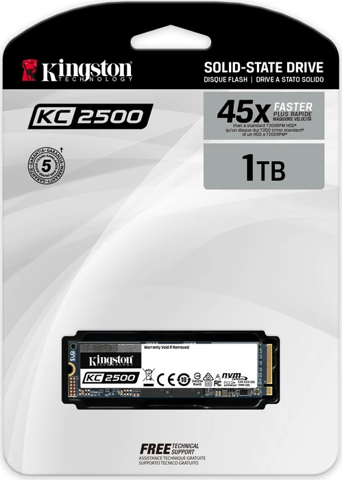 Kingston KC2500 NVMe PCIe SSD 1TB, M.2 2280 / M-Key / PCIe 3.0 x4