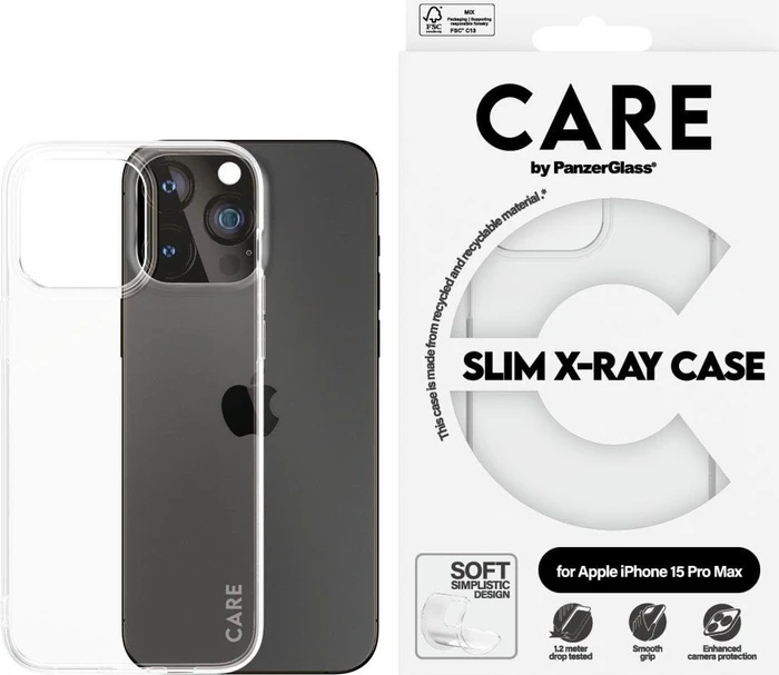 PanzerGlass Care Fashionable Case Transparent X-Ray Soft Basic für Apple iPhone 15 Pro Max