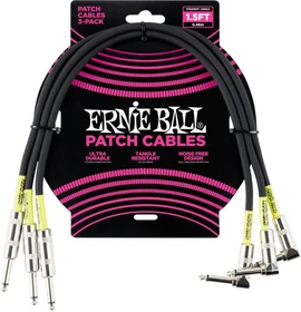 Ernie Ball 1.5" Straight/Angle Patch Cable 3-Pack Black