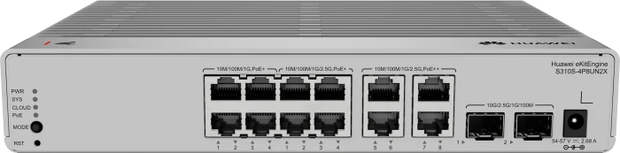 Huawei eKit SME Network eKitEngine S210 Series Desktop 2.5G Managed Switch, 12x RJ-45, 2x SFP, 125W PoE++