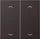Jung Wippe 2fach, F10, mit Pfeilsymbolen, Aluminium lackiert, Serie LS, dark (AL 102 P D)