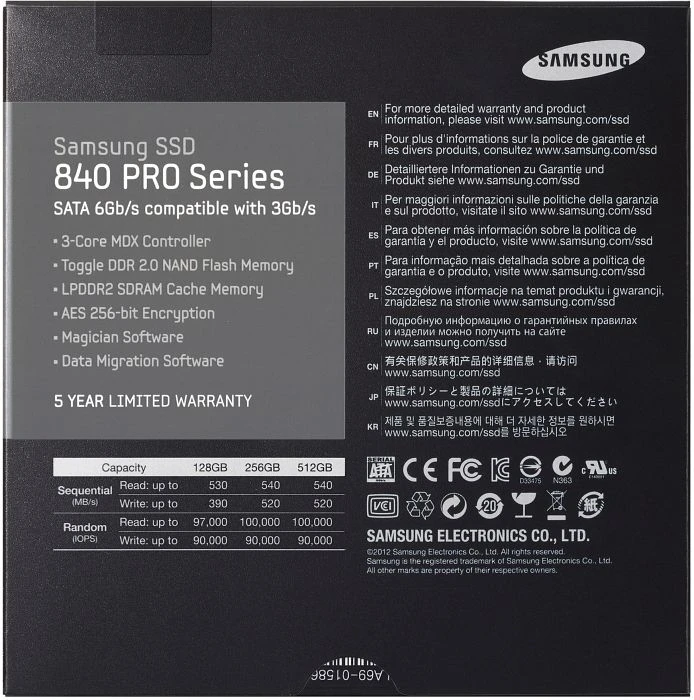 Samsung SSD 840 PRO 128GB, 2.5" / SATA 6Gb/s, retail