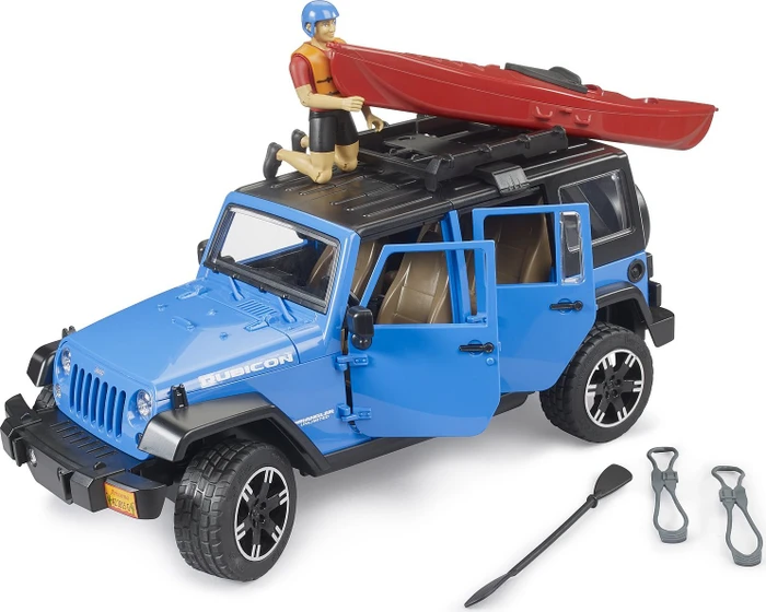 Bruder Jeep Wrangler Rubicon Unlimited mit Kajak und Figur