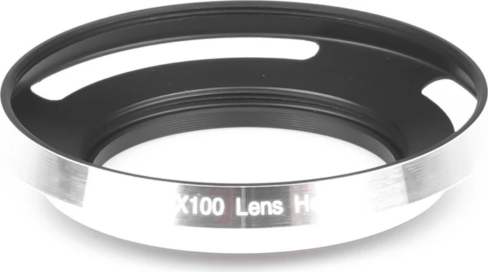 fittings4you Gegenlichtblende für Panasonic LH-43, LX100 silber