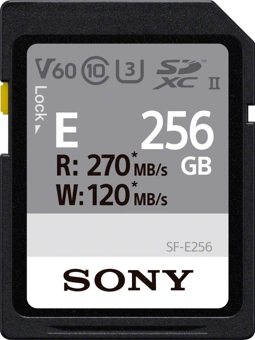 Sony SF-E Series R270/W120 256GB, UHS-II U3, Class 10