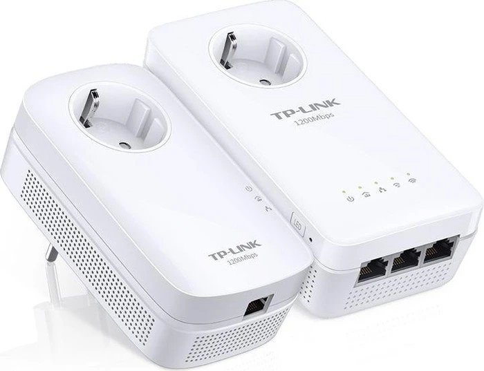 TP-Link AV1200 Gigabit Passthrough Powerline ac Wi-Fi Kit, Powerline/WLAN-Access Point und Powerline-Adapter Set, 2er-Bundle