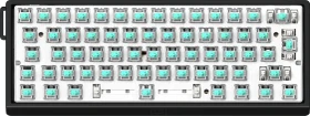 Wooting 60HE v2, Barebone Tastatur + HE Switch Set (Lekker Tikken Medium), ohne Tastenkappen, Aluminium, schwarz, ISO