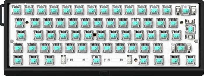 Wooting 60HE v2, Barebone Tastatur + HE Switch Set (Lekker Tikken Medium), ohne Tastenkappen, Aluminium, schwarz, ISO