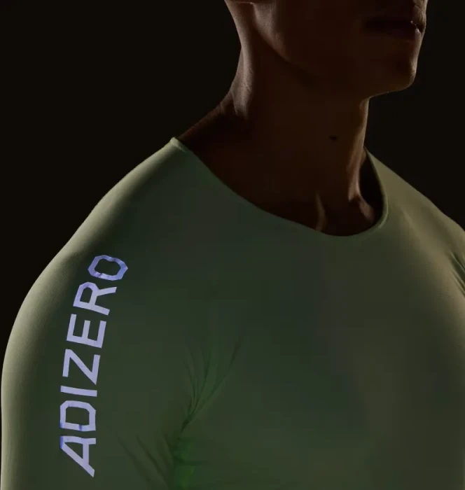 adidas Adizero Running Laufshirt langarm semi green spark/aurora black (Herren)
