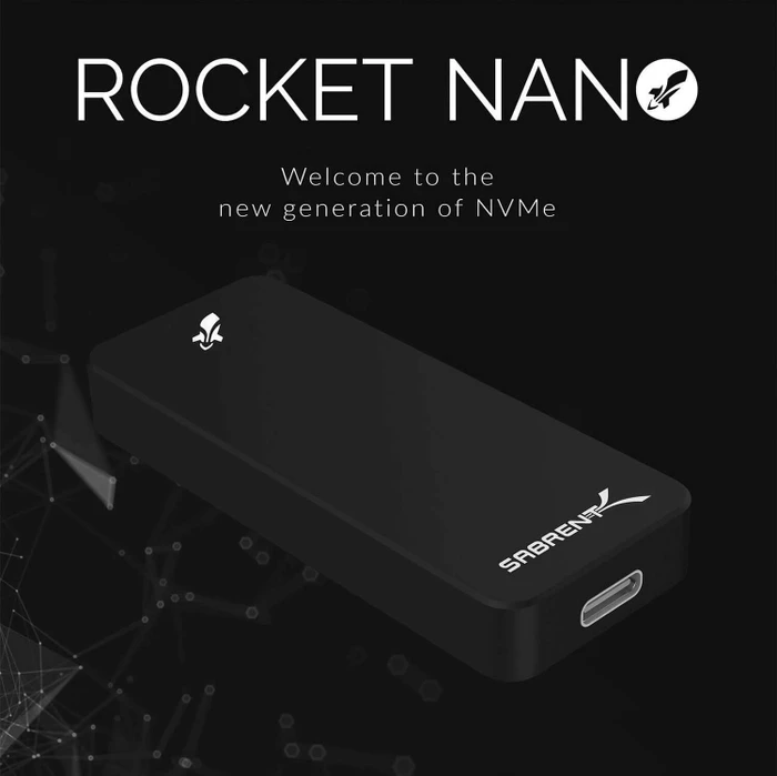 Sabrent Rocket Nano External Aluminium SSD, schwarz, 1TB, USB-C 3.1