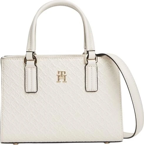 Tommy Hilfiger Crossbody-Tote-Bag mit TH-Monogramm Handtasche soft cream