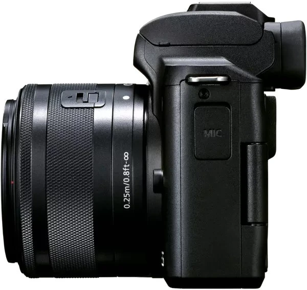 Canon EOS M50 Mark II schwarz mit Objektiv EF-M 15-45mm 3.5-6.3 IS STM Streaming Kit