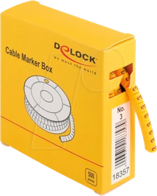 DeLOCK Kabelmarker Box, Nummer 3, gelb, 500 Stück