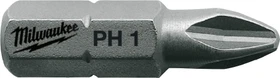 Milwaukee Kreuzschlitz Bit 1/4", PH2x25mm, 25 Stück