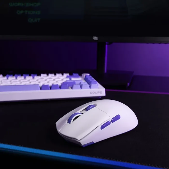Proove Rate Special Edition Wireless Gaming Mouse, weiß/violett, USB/Bluetooth