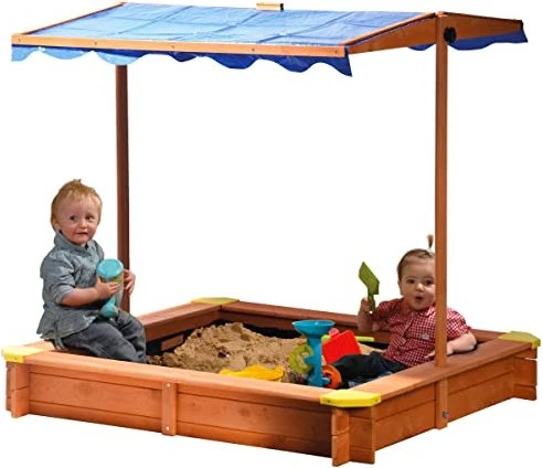 Dobar Sandkasten mit verstellbarem Dach blau