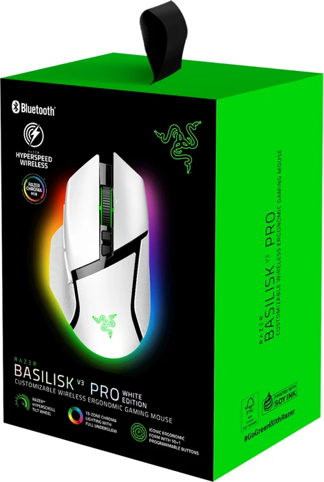 Razer Basilisk V3 Pro Mercury White, USB/Bluetooth