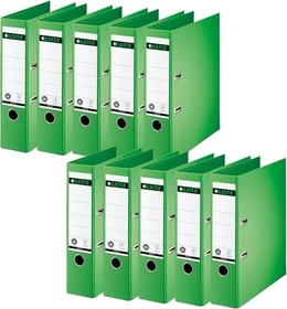 Leitz Qualitäts Ordner 2-Ring 180° Vollpapier, 80mm, A4, grün
