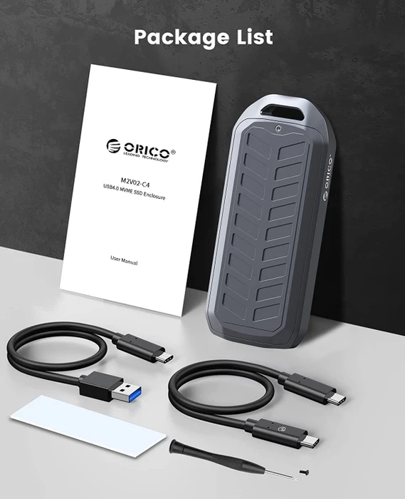 Orico M.2 SSD Enclosure, grau, USB4