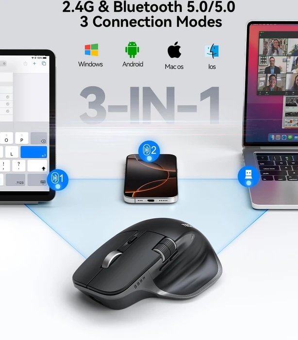TeckNet MS029, schwarz, USB/Bluetooth