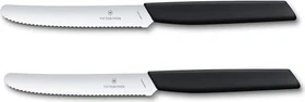 Victorinox Swiss Modern Tomaten- und Tafelmesser 11cm schwarz, 2 Stück