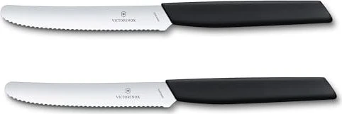 Victorinox Swiss Modern Tomaten- und Tafelmesser 11cm schwarz, 2 Stück