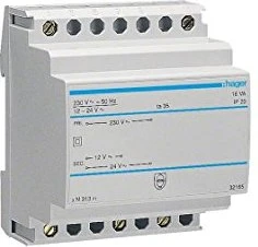 Hager Sicherheitstrafo 230V/12V und 24V 16VA 4PLE