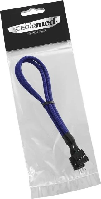 CableMod ModFlex internes 9-Pin USB 2.0 Kabel, blau, ummantelt, 0.3m