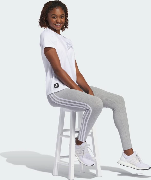 adidas Future Icons 3-Streifen Hose lang medium grey heather (Damen)