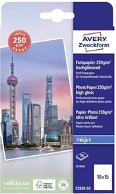 Avery-Zweckform Premium Inkjet Fotopapier hochglänzend weiß, 10x15cm, 250g/m², 50 Blatt
