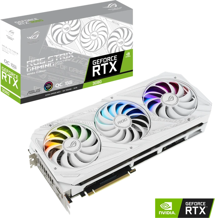 ASUS ROG Strix GeForce RTX 3080 OC White, ROG-STRIX-RTX3080-O10G-WHITE, 10GB GDDR6X, 2x HDMI, 3x DP