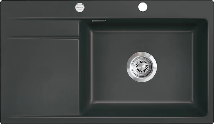 systemceram Stema 86 SL F Einbau Becken rechts mit Ablauffernbedienung schiefer