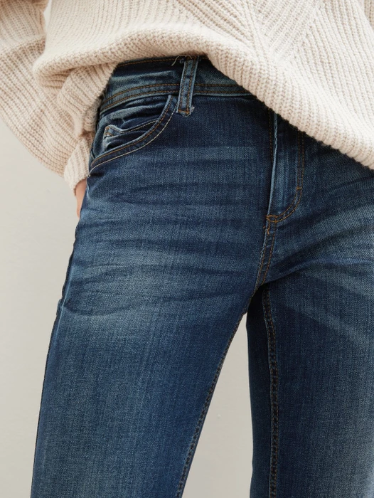 Tom Tailor Alexa Straight Jeans mit Bio-Baumwolle Jeans mid stone wash denim (Damen)
