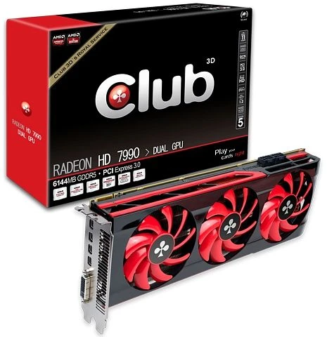 Club 3D Radeon HD 7990 [Malta XT], 2x 3GB GDDR5, DVI, 4x mDP