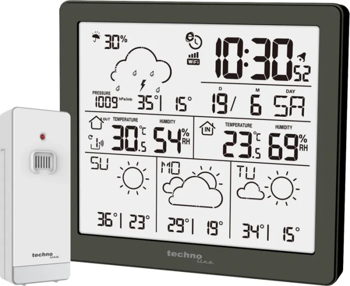 technoline WD 2200 Funkwetterstation schwarz, digital