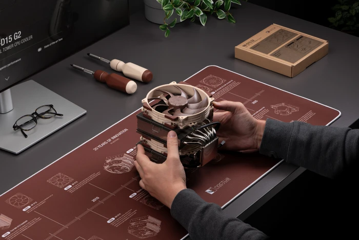 Noctua NP-DM3 20-Year Anniversary Desk Mat, 900x400mm, Motiv braun/weiß