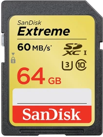 SanDisk Extreme HD Video R60/W60 64GB, UHS-I U3, Class 10