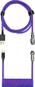 Cooler Master Coiled Cable USB-C auf USB-A, Tastaturkabel (Spiral-Textilkabel), 1.5m, Thunderstorm Blue/Purple