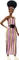 Mattel Barbie - Fashionistas mit Vitiligo und Afro in gestreiftem Kleid Vorschaubild