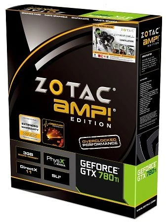 Zotac GeForce GTX 780 Ti AMP! + Game-Bundle, 3GB GDDR5, 2x DVI, HDMI, DP
