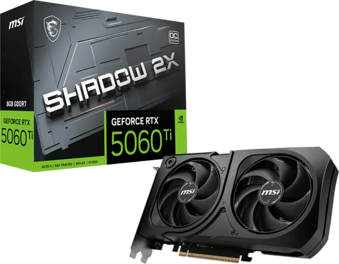 MSI GeForce RTX 5060 Ti 8G Shadow 2X OC Plus, G506T-8S2CP, 8GB GDDR7, HDMI, 3x DP