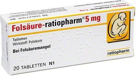 Folsäure-ratiopharm 5mg Tabletten, 20 Stück