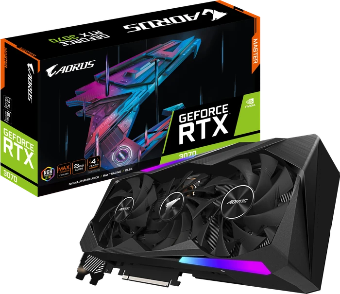 GIGABYTE AORUS GeForce RTX 3070 Master 8G (Rev. 1.0/1.1), 8GB GDDR6, 3x HDMI, 3x DP