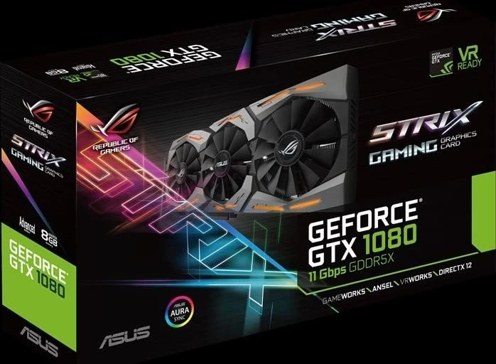ASUS ROG Strix GeForce GTX 1080 Advanced 11Gbps, ROG-STRIX-GTX1080-A8G-11GBPS, 8GB GDDR5X, DVI, 2x HDMI, 2x DP