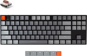 Keychron K1 V4, 80% TKL, LEDs RGB, schwarz, Gateron LOW PROFILE BROWN, USB/Bluetooth, US