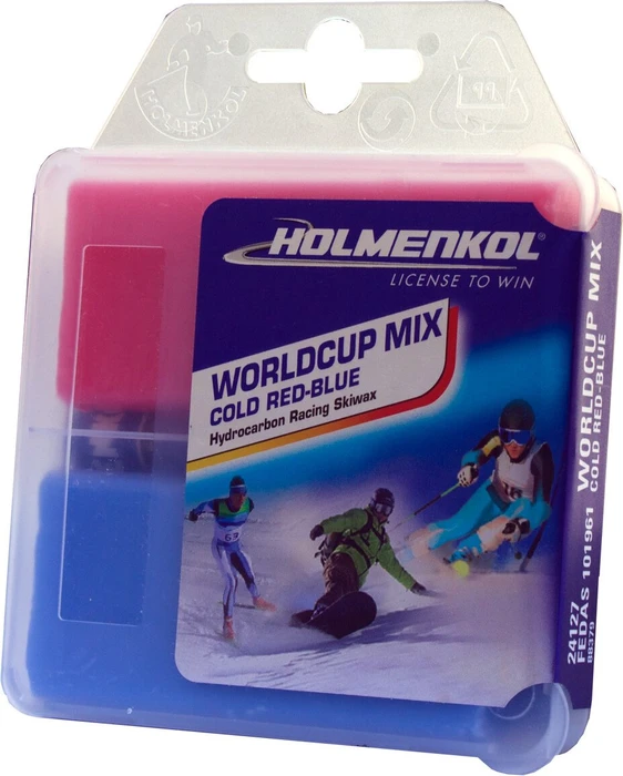 Holmenkol Worldcup Mix cold 2x35g Wachs rot/blau