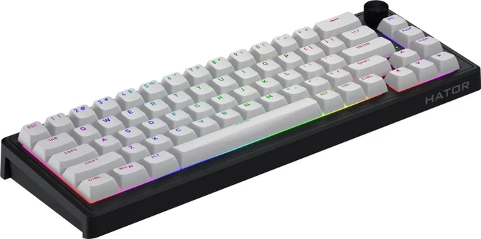 Hator Skyfall 65 MAG Ultra 8K, weiß/schwarz, LEDs RGB, Aurum Ice Magnetic, USB, US